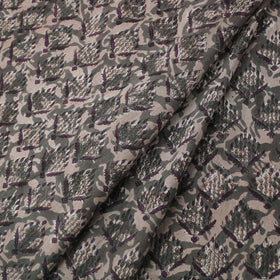 Grey Block Print Cotton Sanganeri Fabric