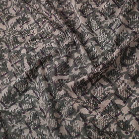 Grey Block Print Cotton Sanganeri Fabric