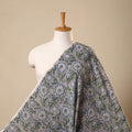 Grey Block Print Cotton Sanganeri Fabric