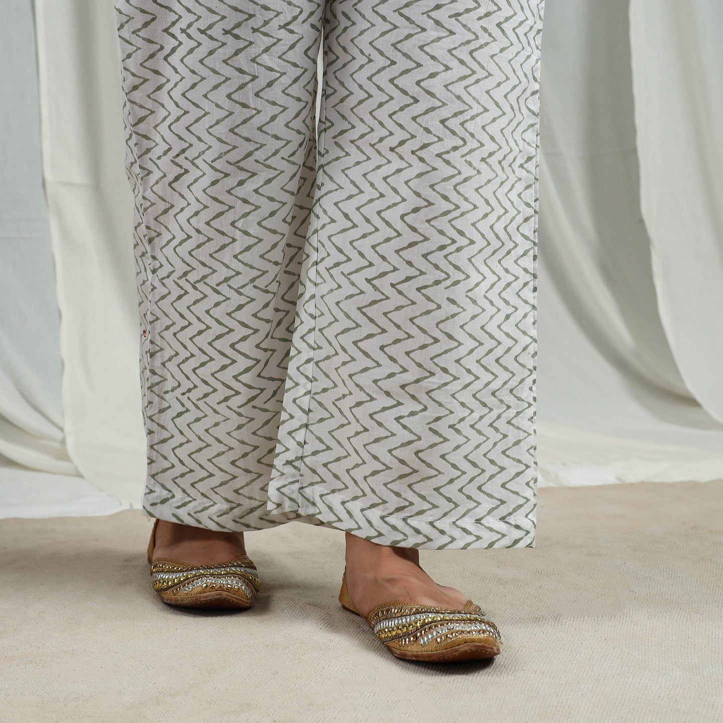 Buy Block Print Cotton Sanganeri Kurta Set