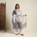 Buy Grey Block Print Cotton Sanganeri Kurta Set