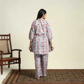 Buy Cotton Grey Sanganeri Block Print Night Suit Set Online 