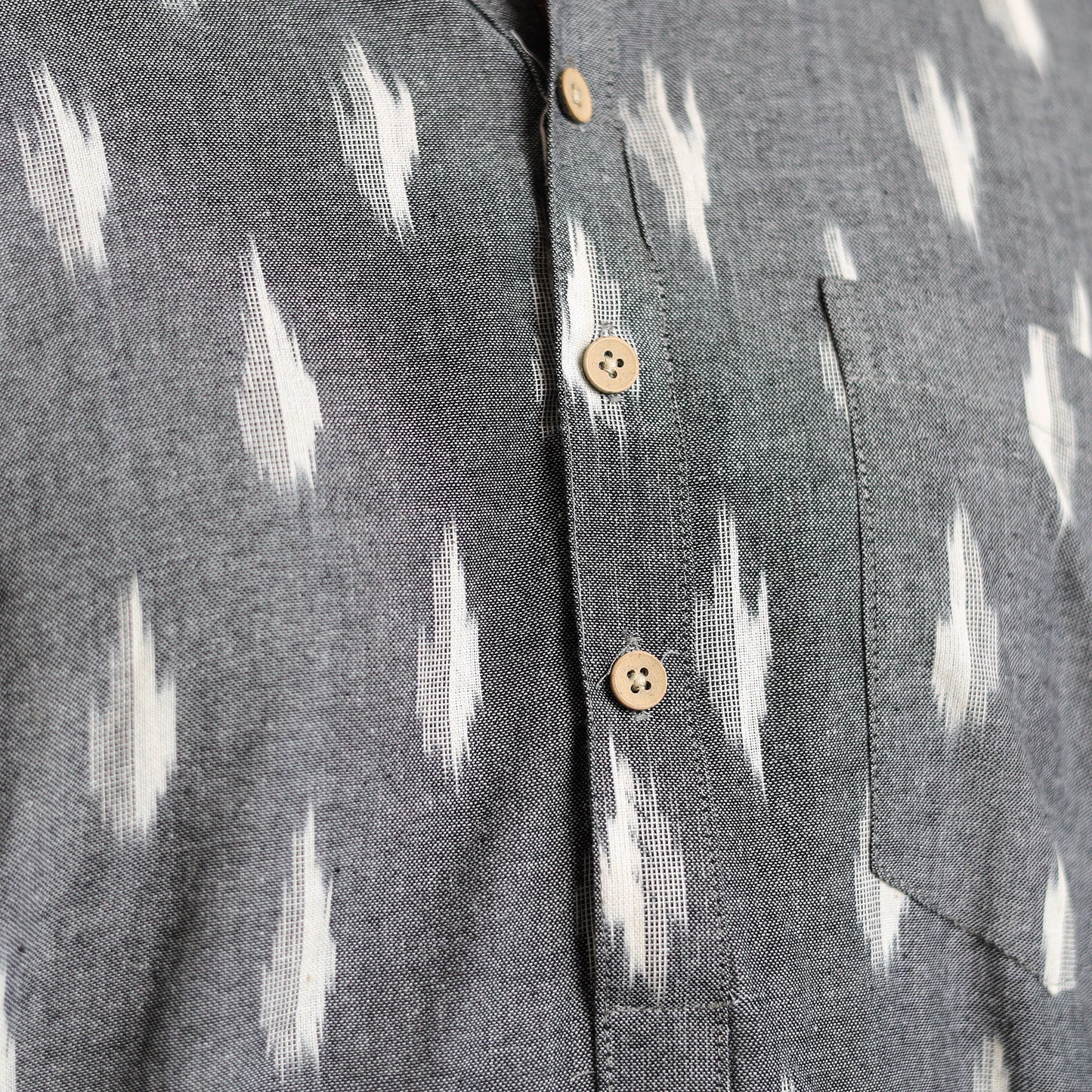 Buy Grey Cotton Short Pochampally Ikat Kurta for Men