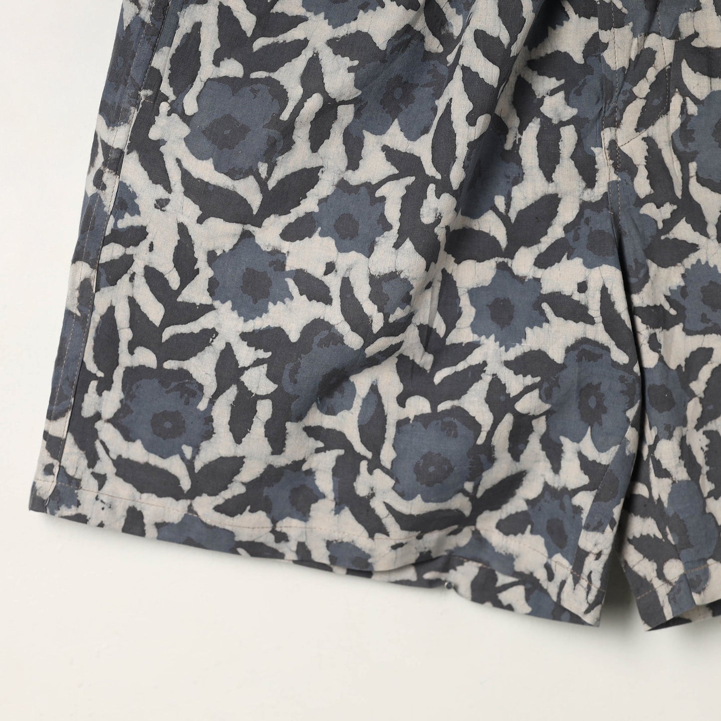 Grey - cotton unisex bagru shorts/boxer 08 - handcrafted