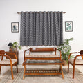 Grey - cotton window pochampally ikat curtain (5 x 3 feet)