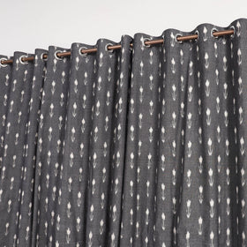 Grey - cotton window pochampally ikat curtain (5 x 3 feet)