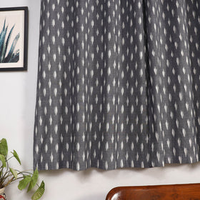 Grey - cotton window pochampally ikat curtain (5 x 3 feet)