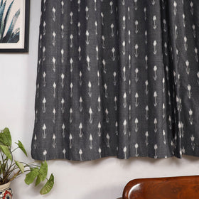 Grey - cotton window pochampally ikat curtain (5 x 3 feet)