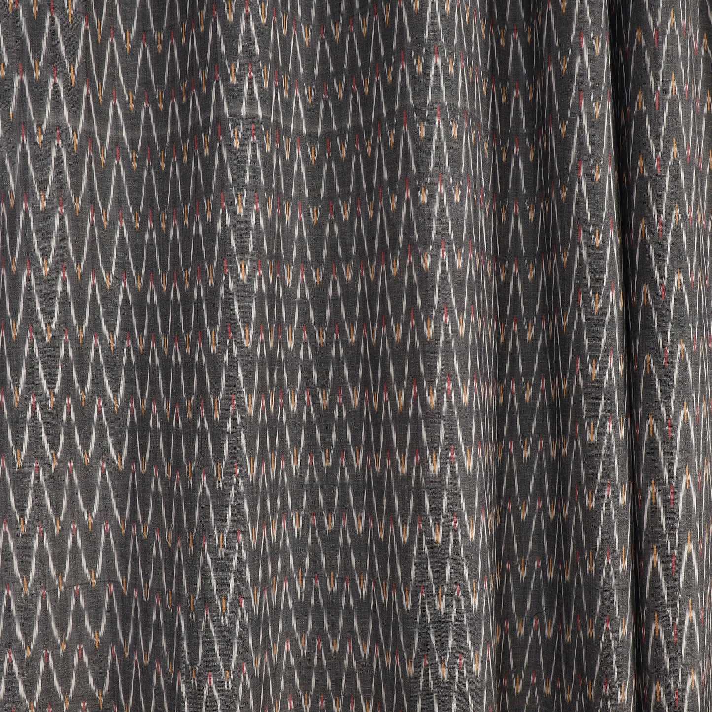 Grey - cotton window pochampally ikat curtain (5 x 3 feet)