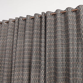 Grey - cotton window pochampally ikat curtain (5 x 3 feet)