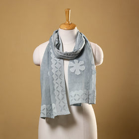 Grey Cut Work Cotton Barmer Applique Stole