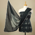 Buy 3pc Tie & Dye Satin Cotton Bandhani Dress Material