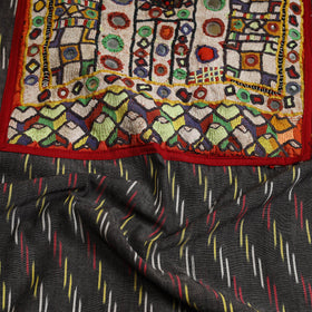 Grey - Hand-Worked Kutch Embroidery Ikat Kurta Material (3.25M) 09