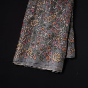 Grey - desi tussar silk handpainted srikalahasti pen