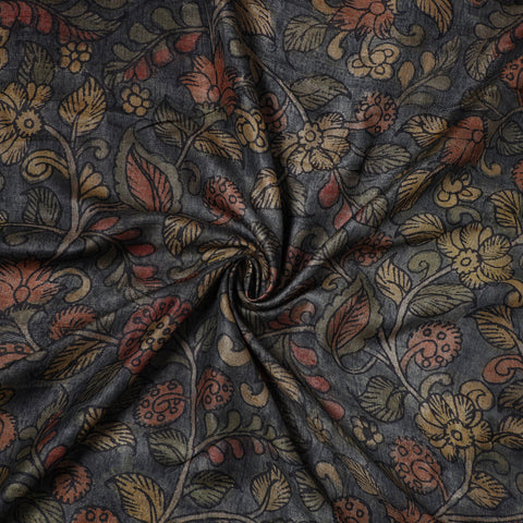 Grey - desi tussar silk handpainted srikalahasti pen