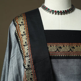 Dharwad cotton 3pc unstitched dress material with border 16