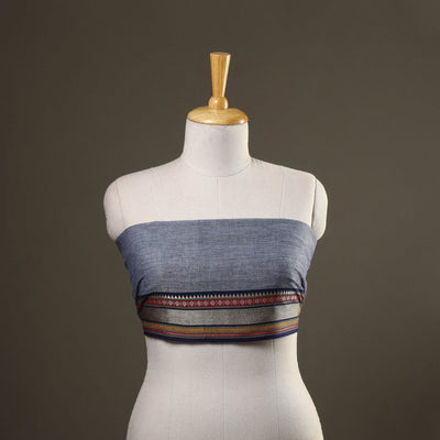 Grey - dharwad cotton blouse piece 49 - handcrafted