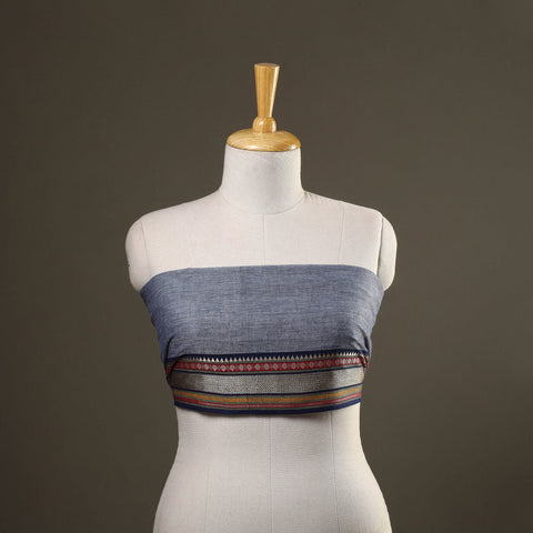 Grey - dharwad cotton blouse piece 49 - handcrafted