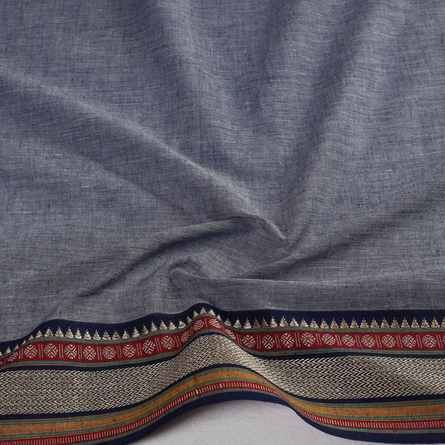 Grey - dharwad cotton blouse piece 49 - handcrafted