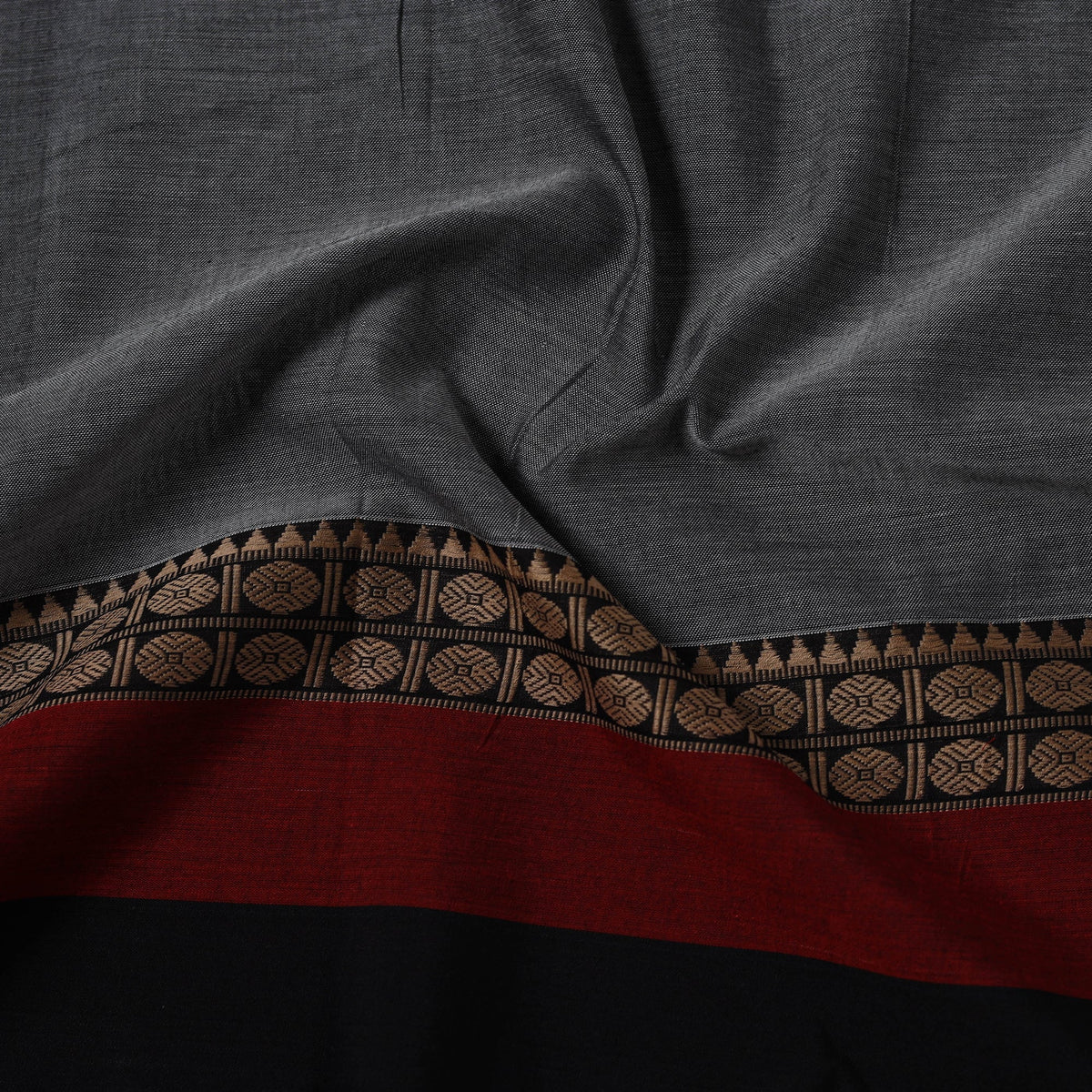 Dharwad cotton fabric with border 15 - handcrafted