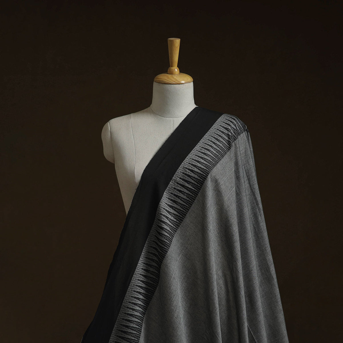Dharwad cotton fabric with border 26 - handcrafted