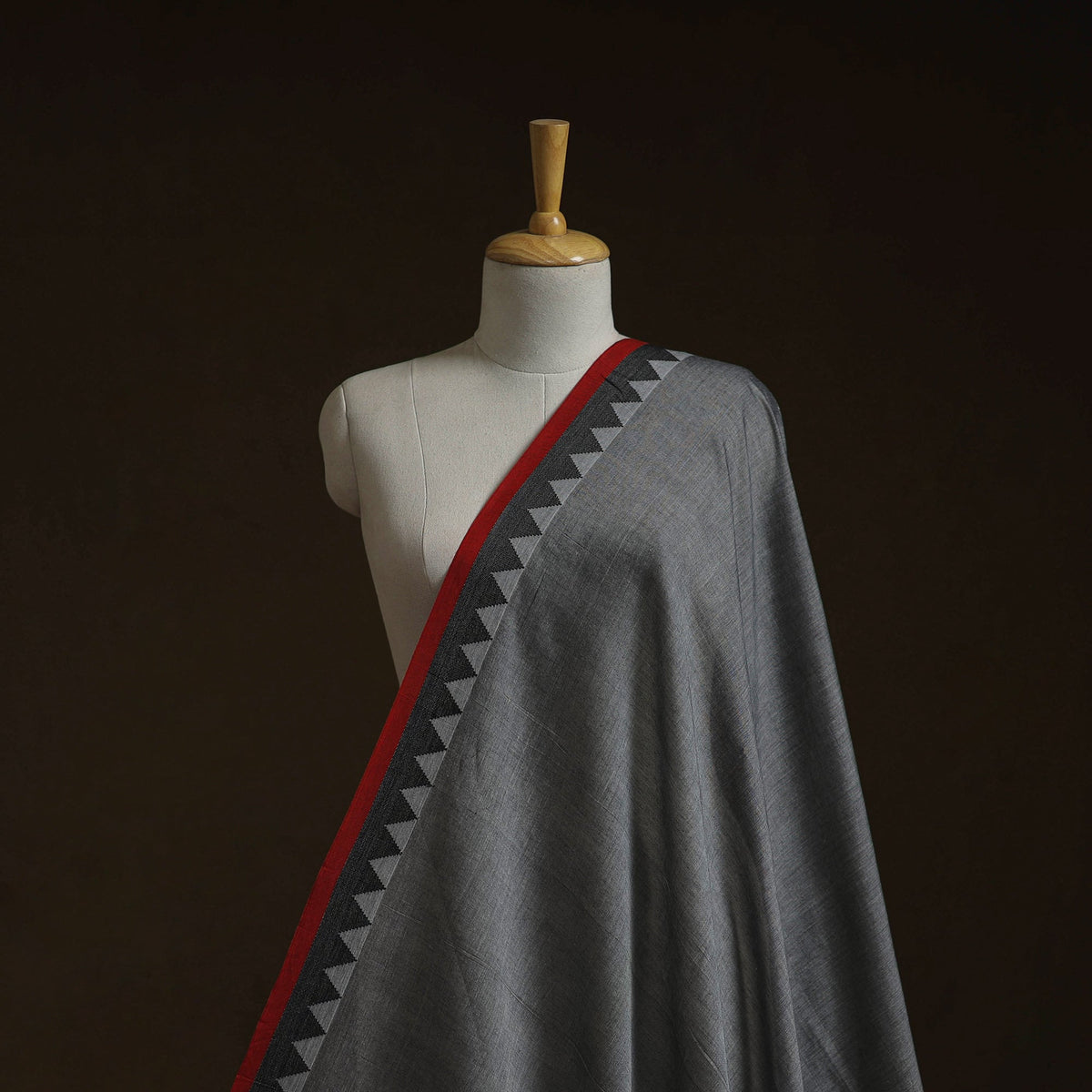 Dharwad cotton fabric with border 35 - handcrafted