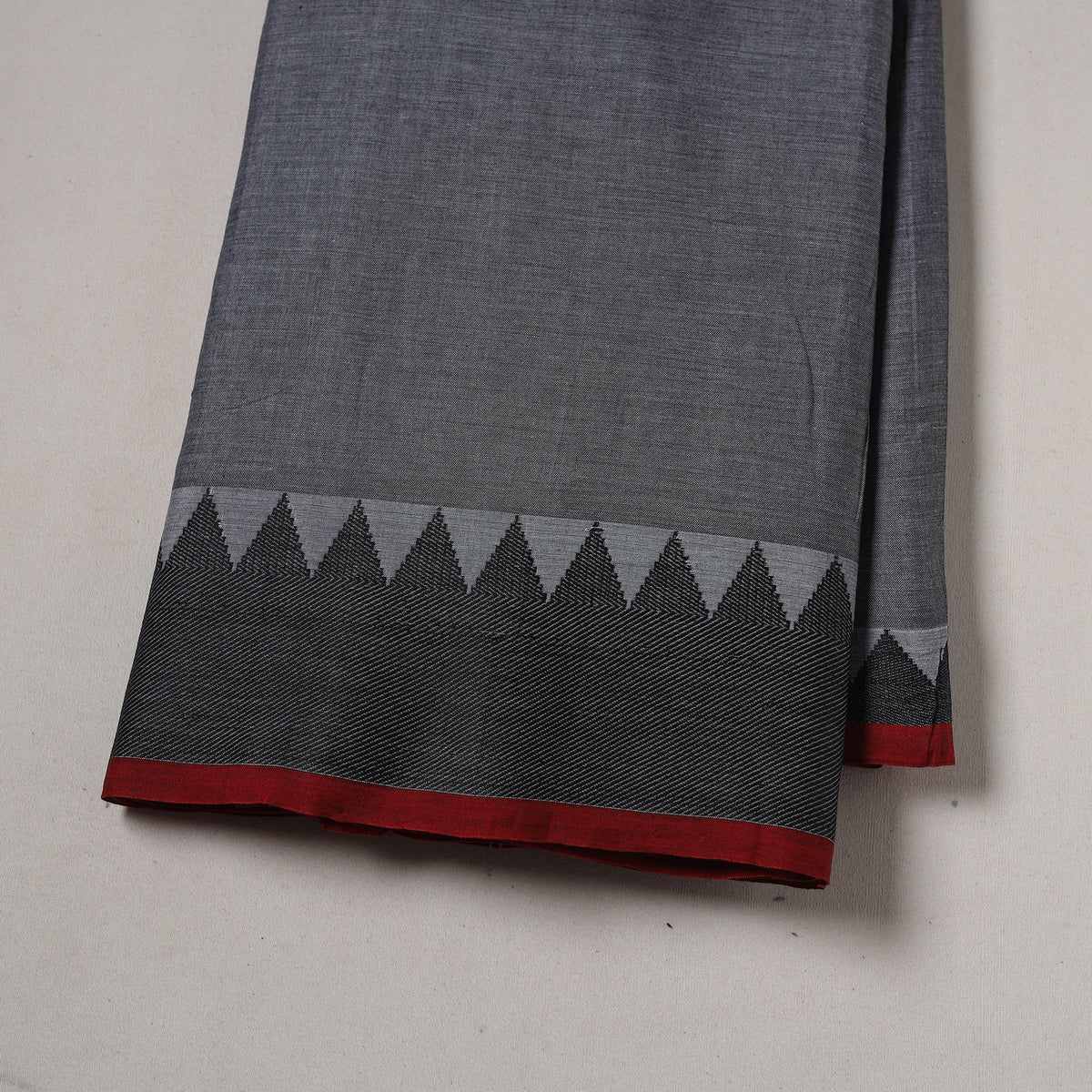 Dharwad cotton fabric with border 35 - handcrafted