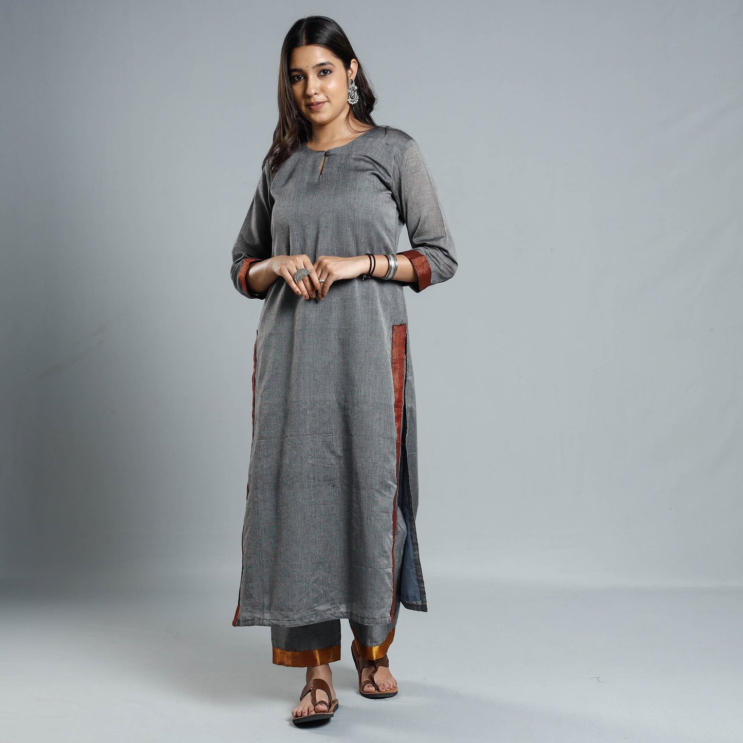  Dharwad Cotton Kurta with Palazzo & Dupatta Set 