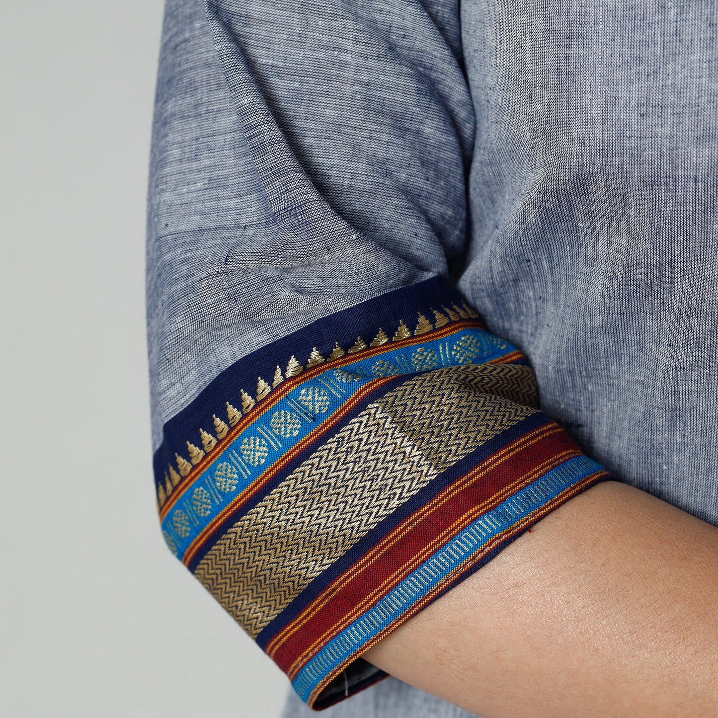 Grey dharwad cotton long kurti - handcrafted