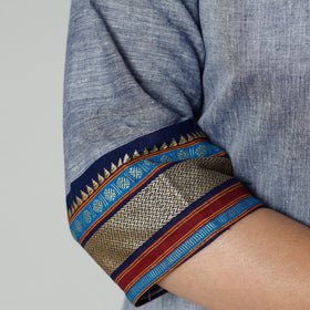 Grey dharwad cotton long kurti - handcrafted