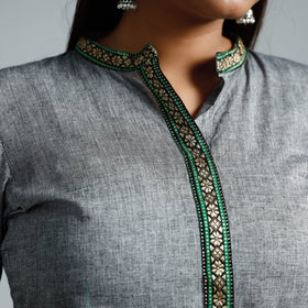 Grey - Dharwad Cotton Long A-Line Kurta