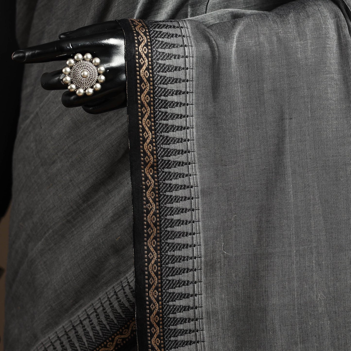 Dharwad cotton saree with border 04 - handcrafted