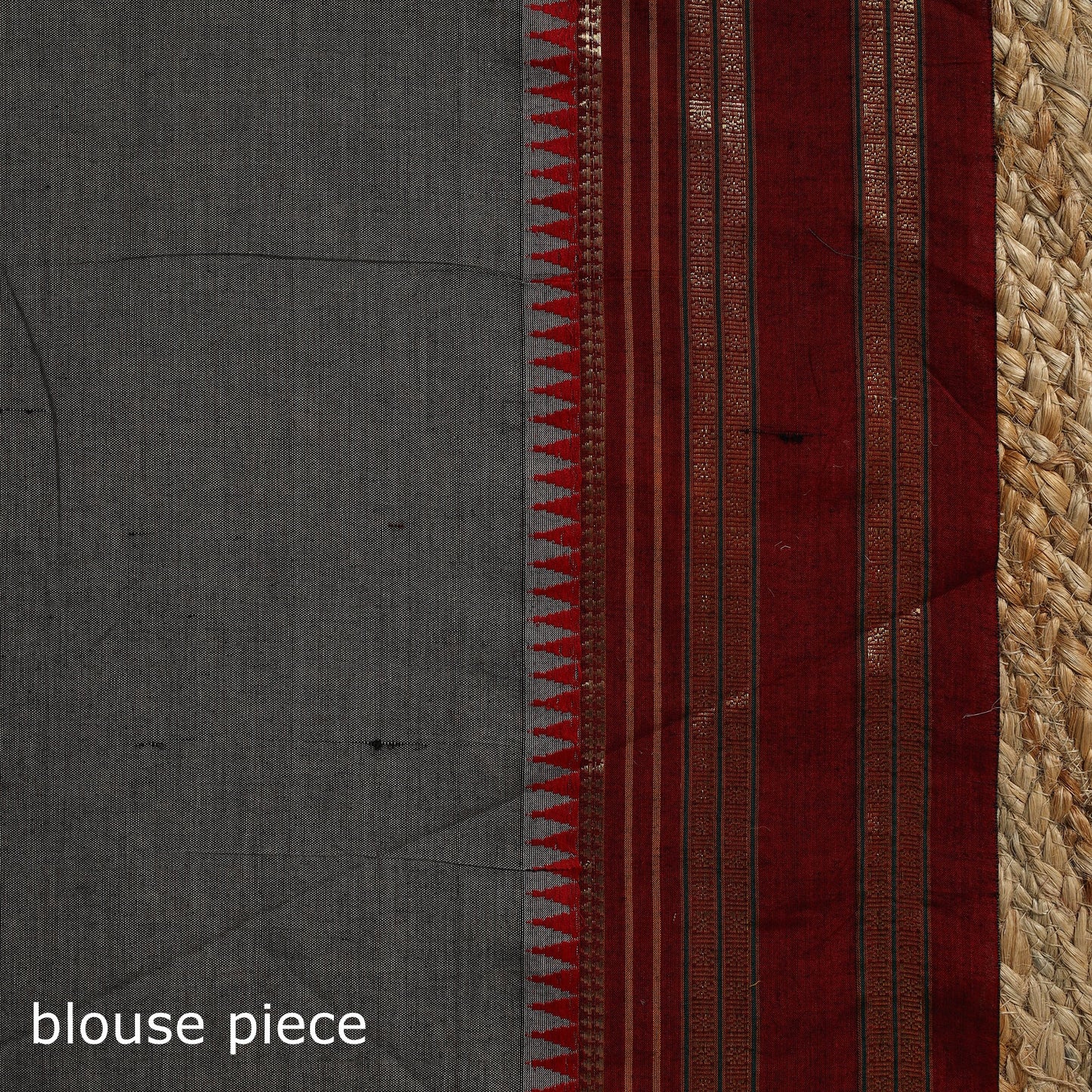 Grey - dharwad cotton saree with border 17 - handcrafted