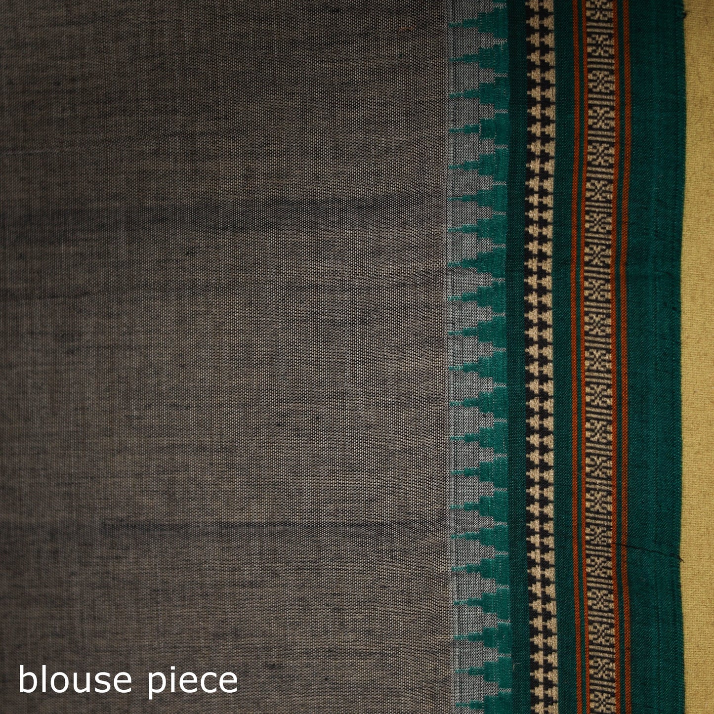 Grey - dharwad cotton saree with border 40 - handcrafted