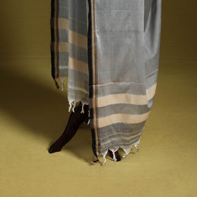 Grey - dharwad mercerised cotton dupatta with border 82
