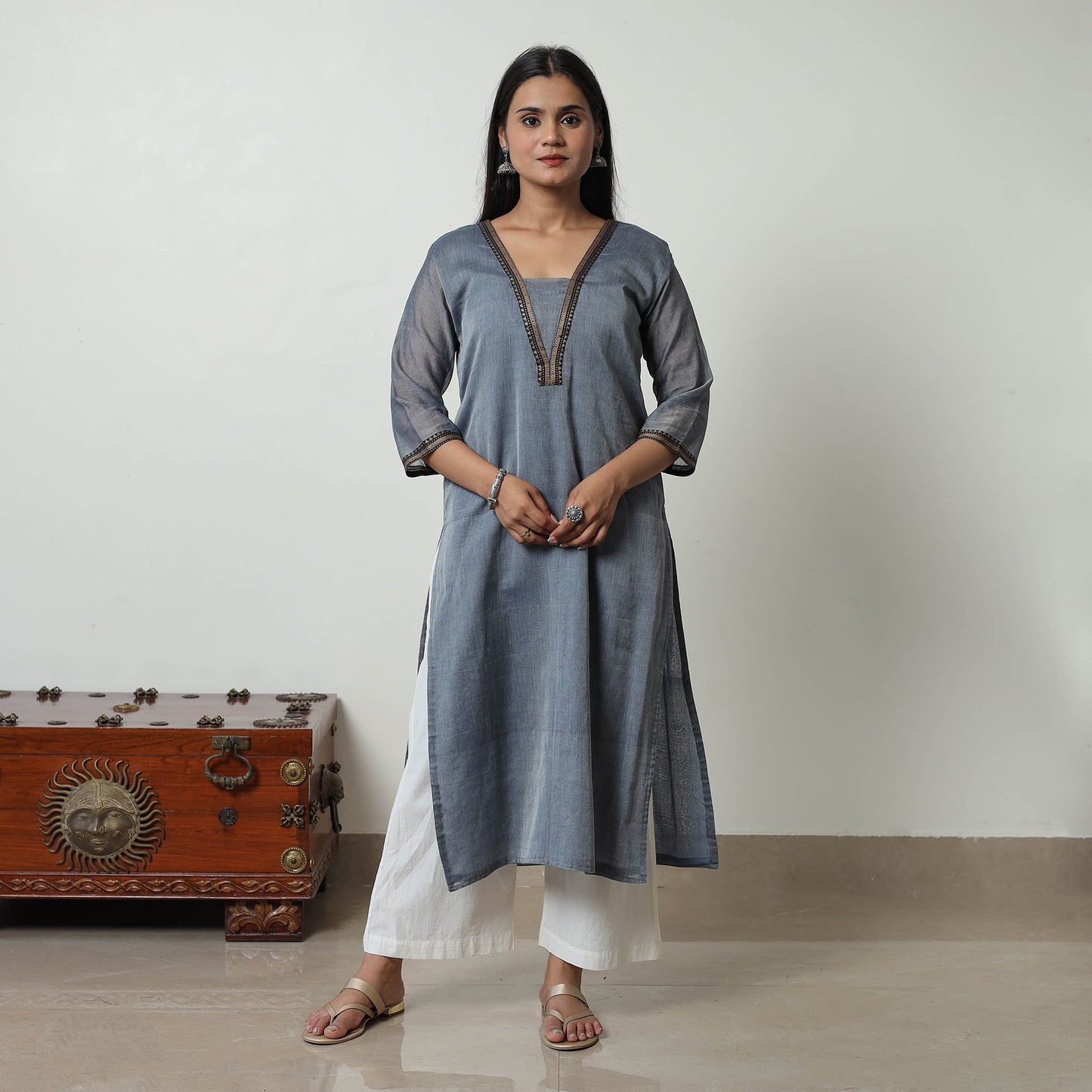 Dharwad Mercerised Cotton Kurta | Straight & Elegant for Women