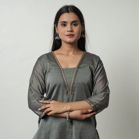 Dharwad Mercerised Cotton Kurta | Straight & Elegant for Women