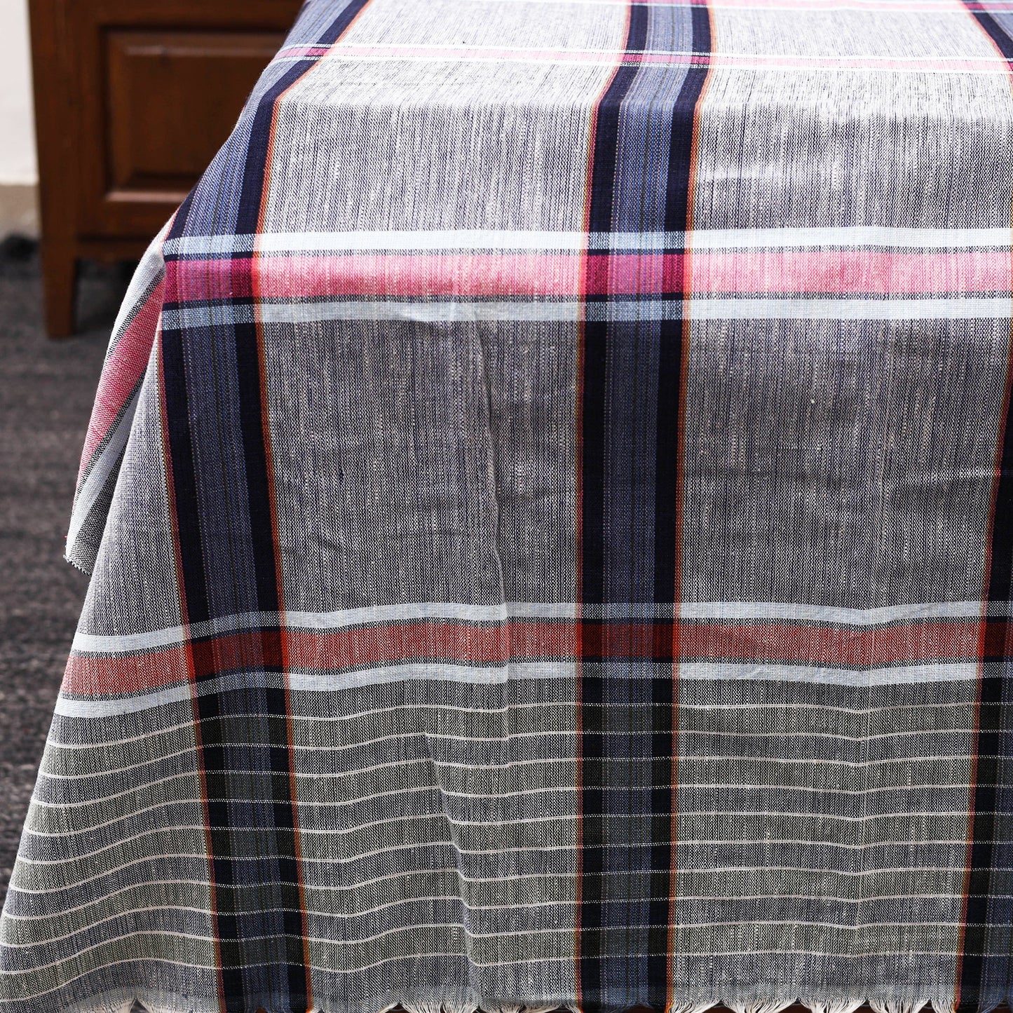 Grey Double Handloom Cotton Bed Sheet Set 