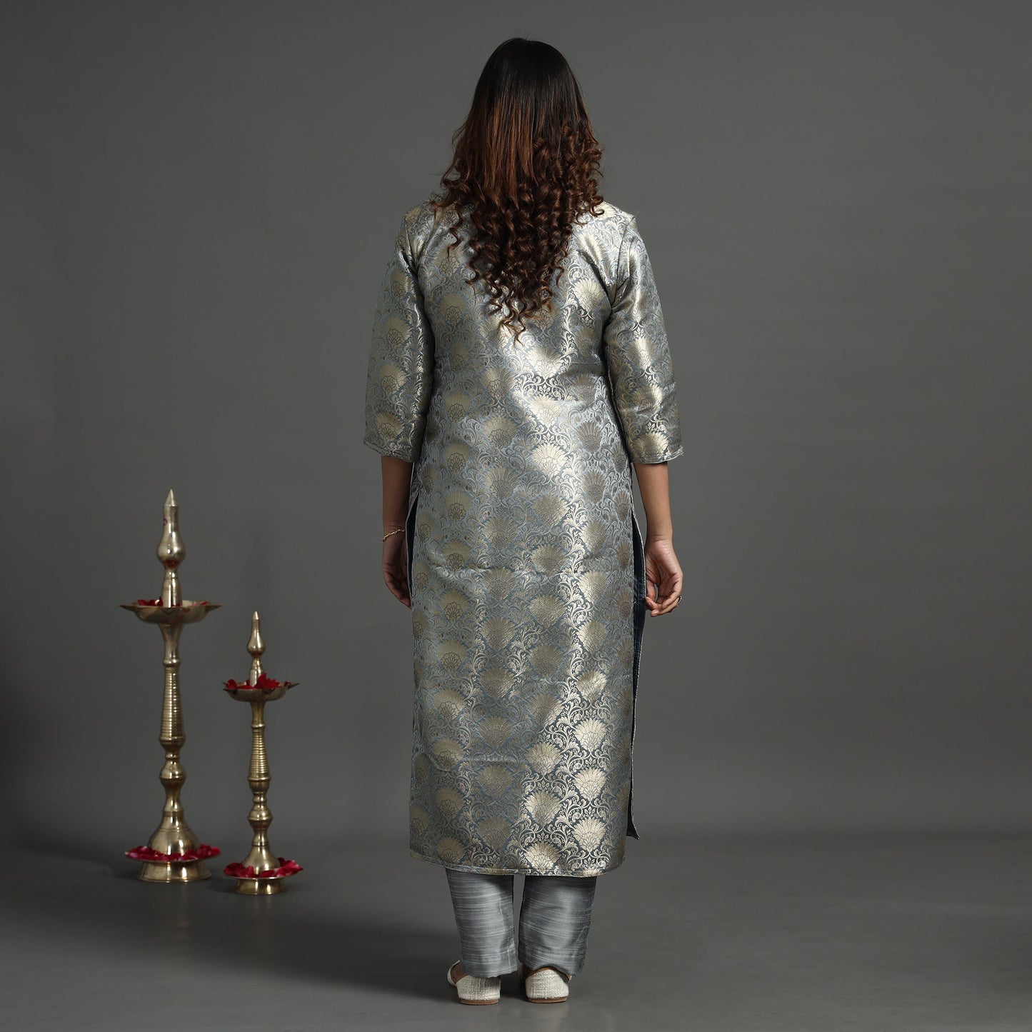  Elegant Banarasi Brocade Silk Kurta with Pant Set 