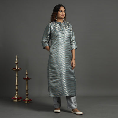  Elegant Banarasi Brocade Silk Kurta with Pant Set 
