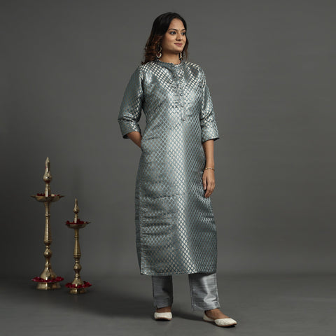  Elegant Banarasi Brocade Silk Kurta with Pant Set 