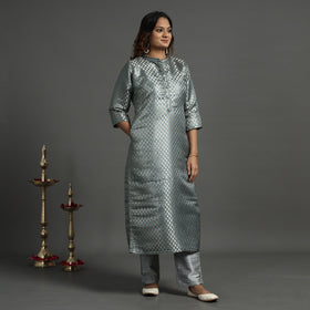  Elegant Banarasi Brocade Silk Kurta with Pant Set 