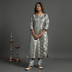  Elegant Banarasi Brocade Silk Kurta with Pant Set 