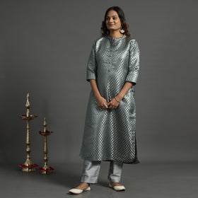  Elegant Banarasi Brocade Silk Kurta with Pant Set 