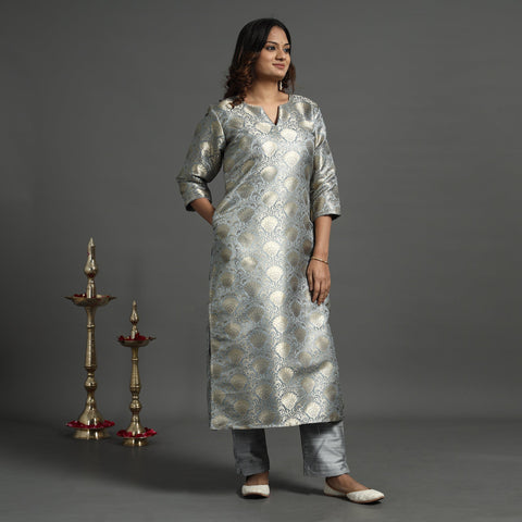  Elegant Banarasi Brocade Silk Kurta with Pant Set 