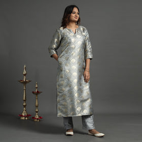  Elegant Banarasi Brocade Silk Kurta with Pant Set 