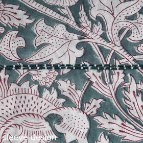 Buy Embroidered Sanganeri Block Print Cotton Kurta Material with Beads - 2.5 Meter Online at iTokri.com