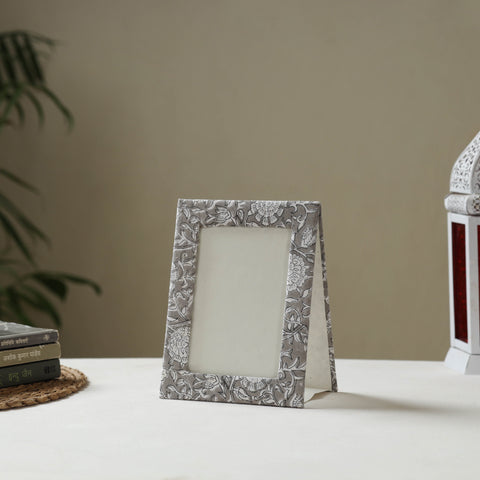 Grey - fabric embellished handmade photo frame (8 x 6 in)