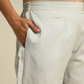 Grey Flex Cotton Elasticated Plain Pant