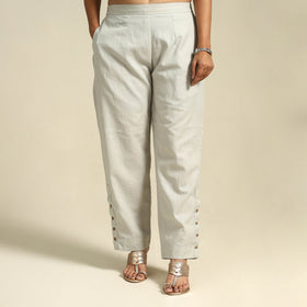 Grey Flex Cotton Elasticated Plain Pant